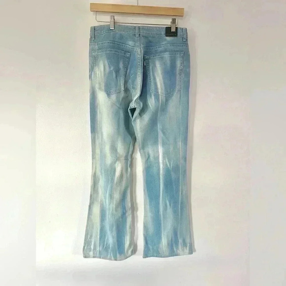 Vintage Levis’s 1990s Silvertab Distressed Coloring Flared Denim Jeans Size 11 - Picture 4 of 10